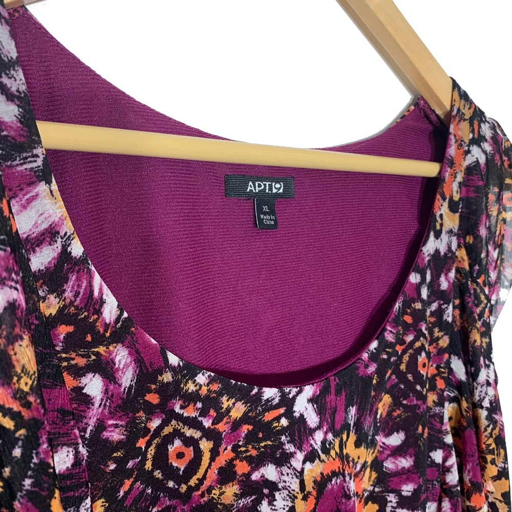 KOHLS ✨ NWOT Ruched Patterned Top - Picture 4 of 4